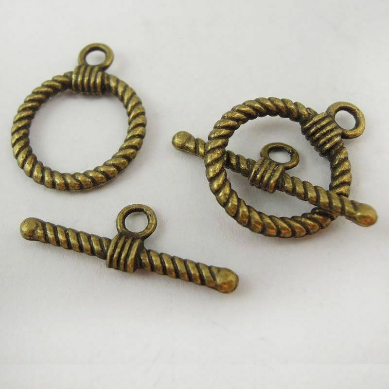 30 sets Antiqued Bronze Alloy OT Toggle Clasps Bracelet Pendant Connectors