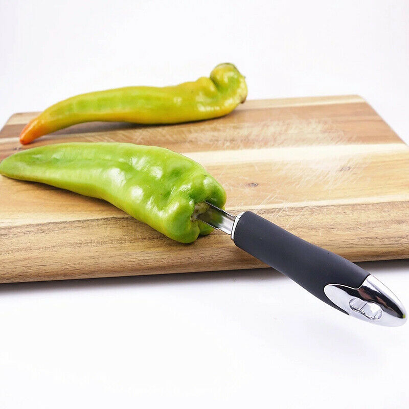 Chili Pepper Corer Stainless Steel Zucchini Courgette  Serrated Edge Core.l8