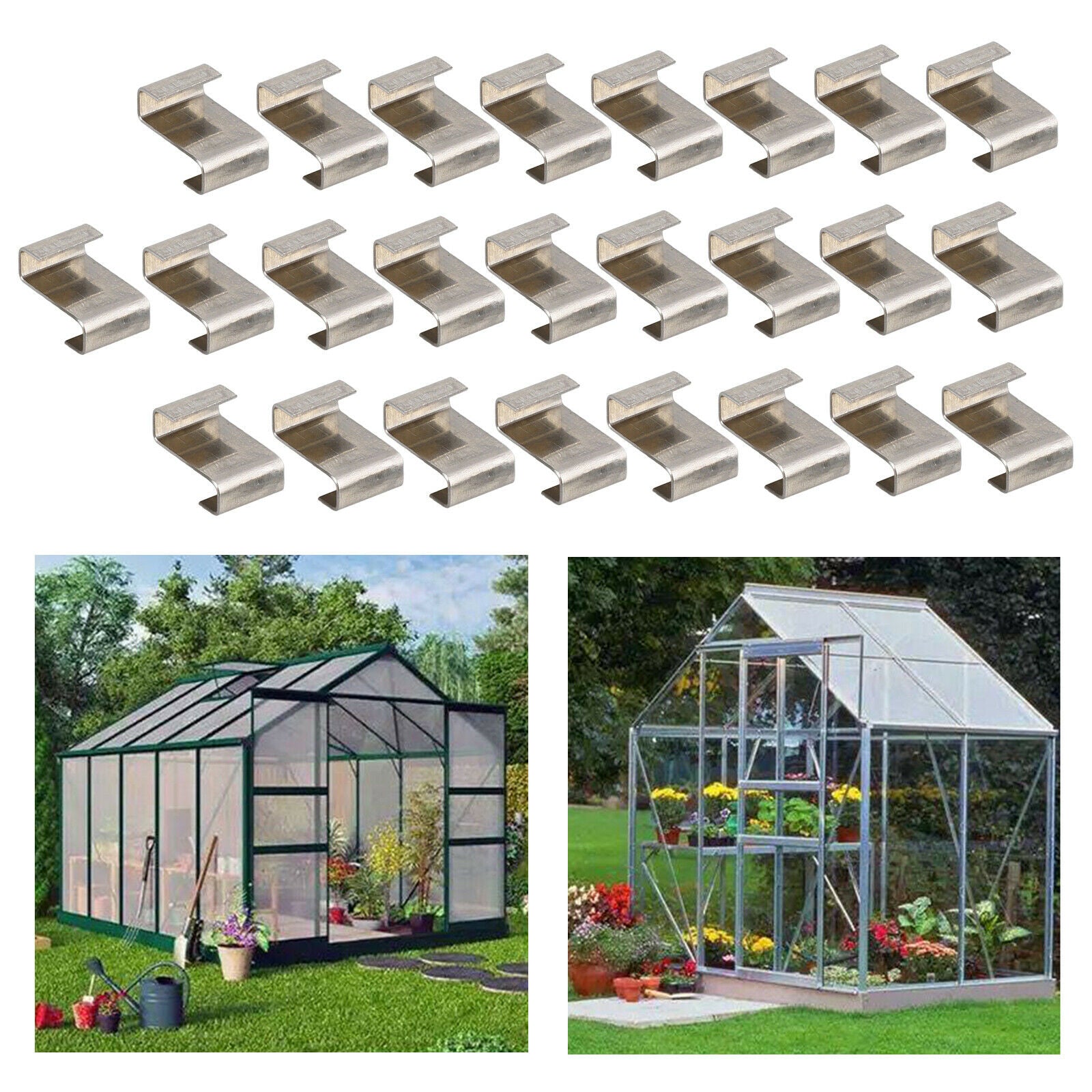 25pcs Stainless Steel Greenhouse Glass Panel Z Clips Glass Glazing Clips