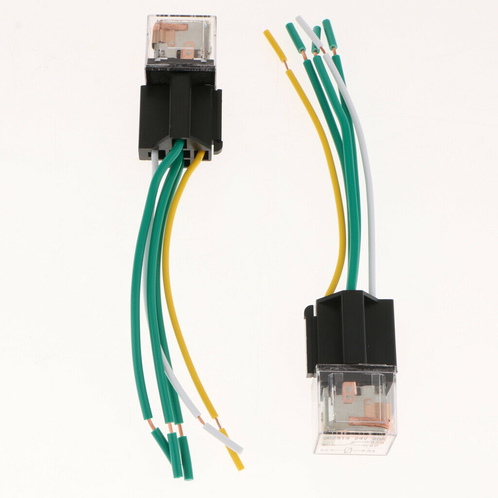 5Pcs Car Relay and Socket Waterproof 80A AMP 5-Pin SPDT 5 Wire 18/16AWG  24V