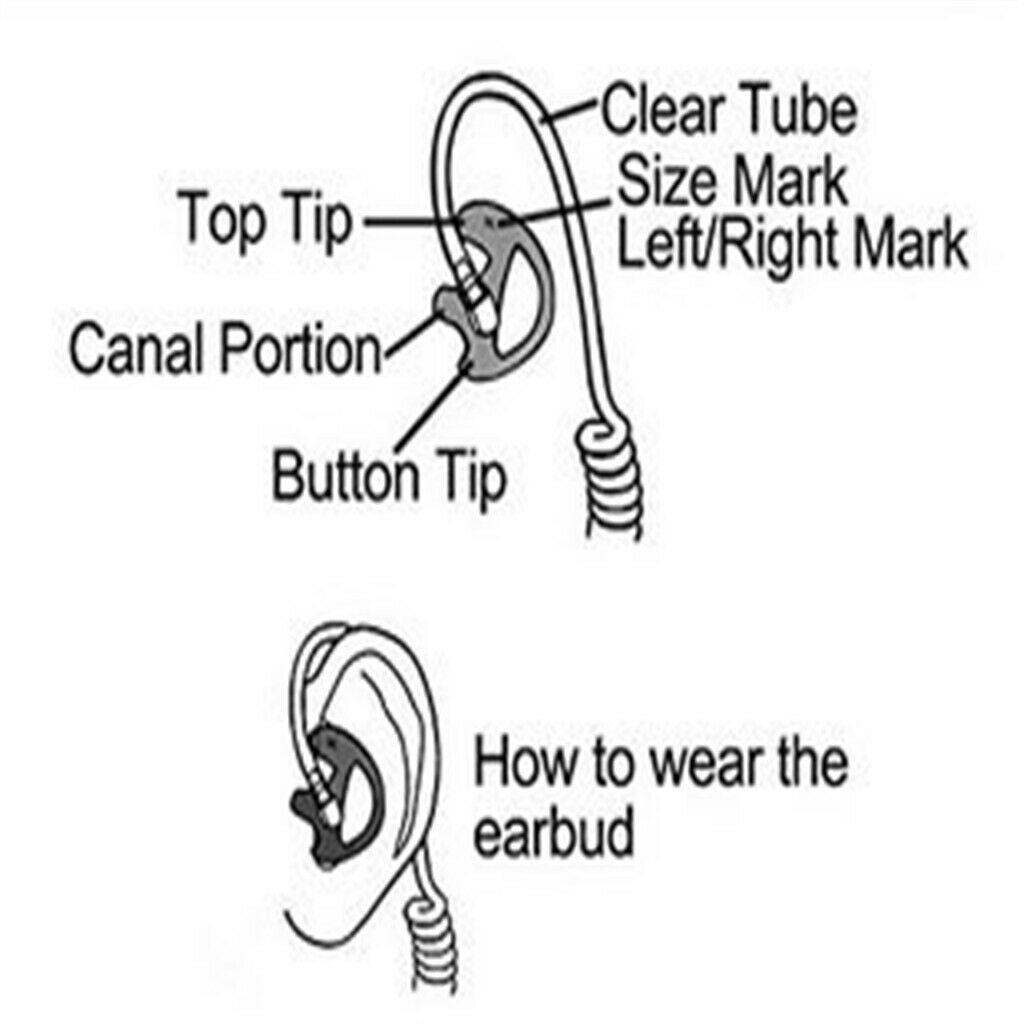 3 Pairs Earplug Earmold Ear Buds Inserts for Two-Way Radio Walkie Talkie