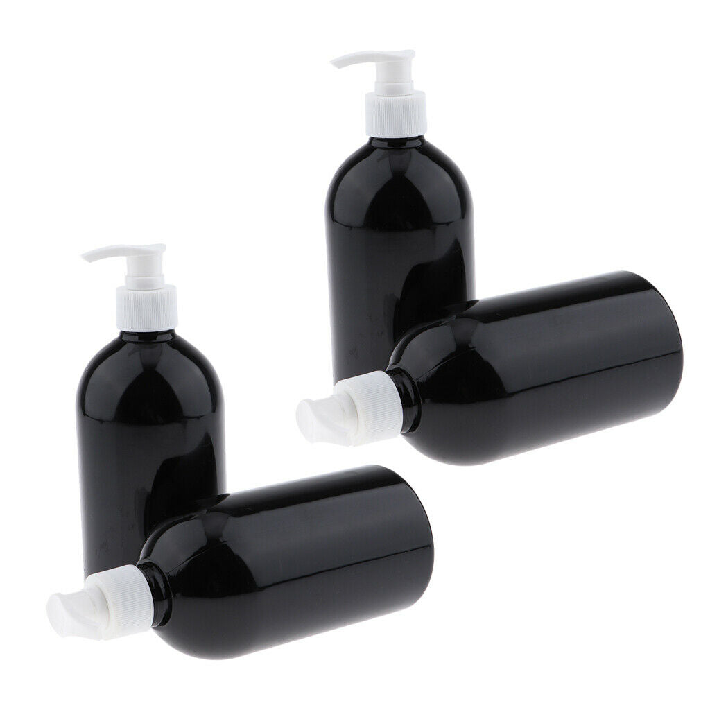 4x 500ml Empty Lotion Pump Bottle Shampoo Atomizer Travel Containers Black