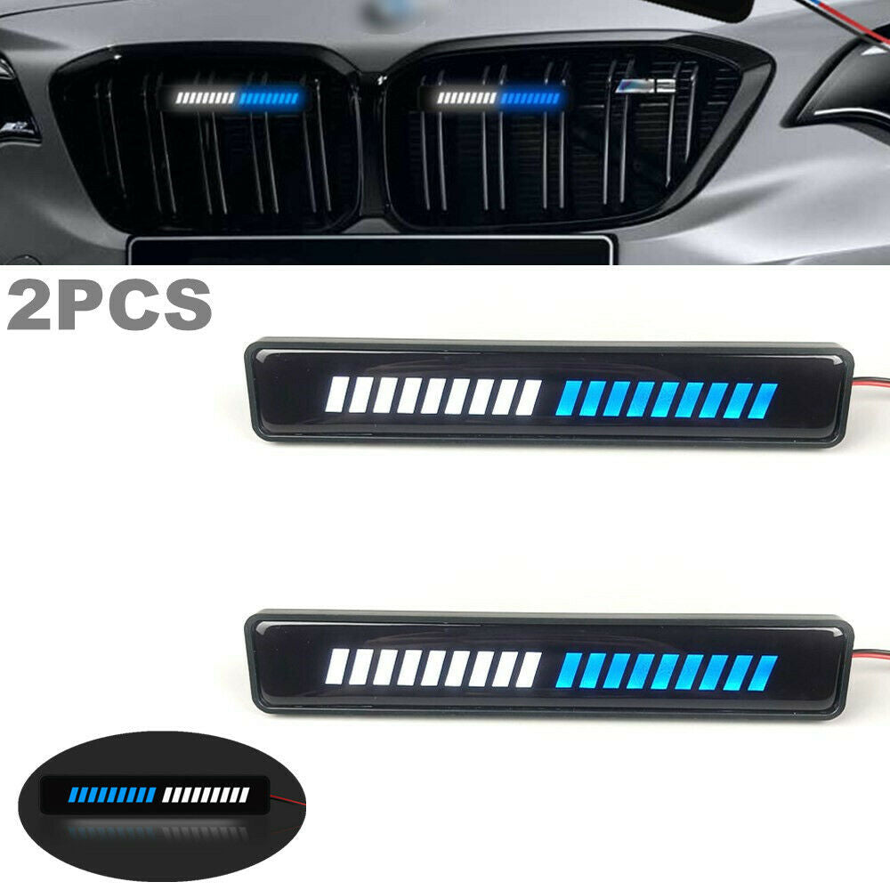 12V LED Car SUV Front Bumper White&Blue Glow Grille Lamp Decoration Day Lighting