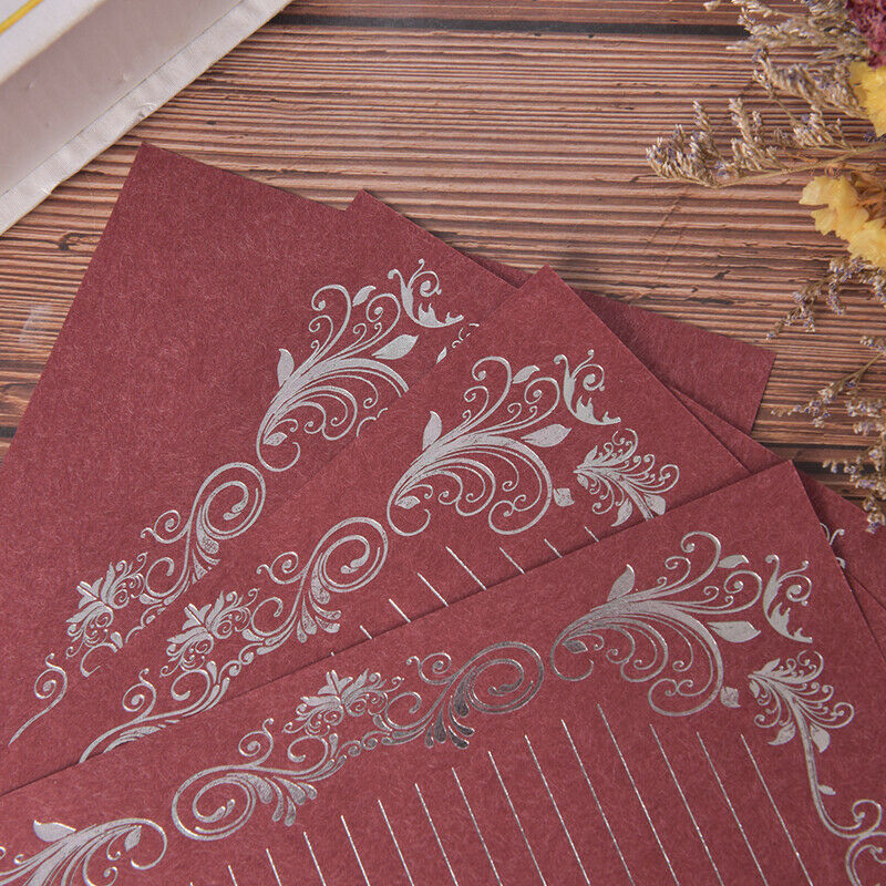 4PCs/Pack Retro Hot Stamping Envelope Paper Romantic Pattern Letter Stati.l8