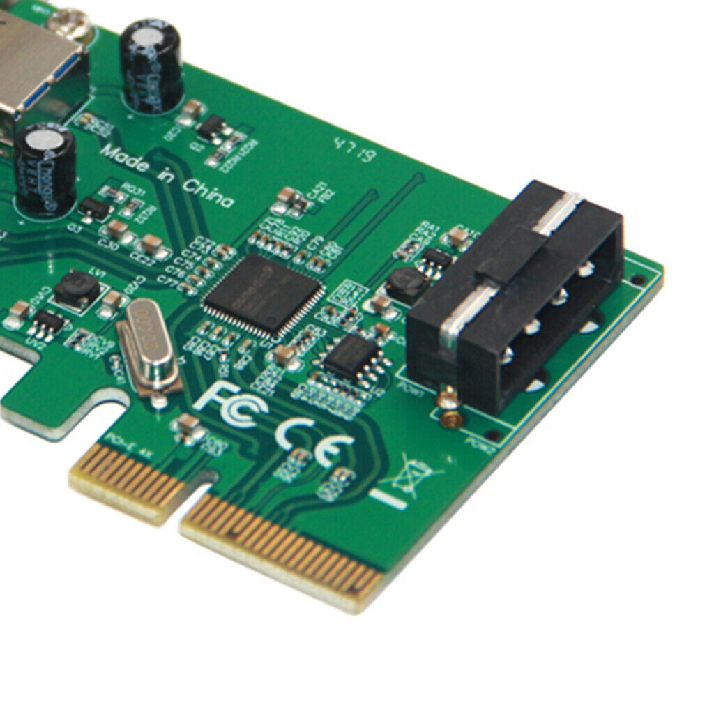 PCI-E 4x Express to USB3.1 Type A Dual Port Add on Expansion Card Adapter