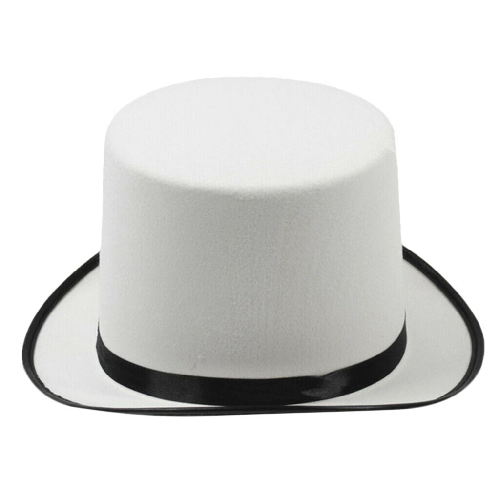 2x White Wizard Top Hat Party  Men Women Fancy Dress Costume Accessory