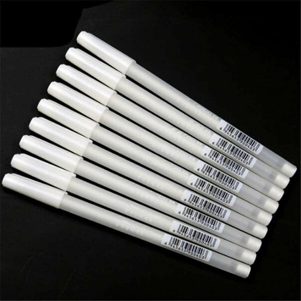 White Gel Ink Pen Artist Archival Fine Tip Sketching Drawing Painting Tool Pens