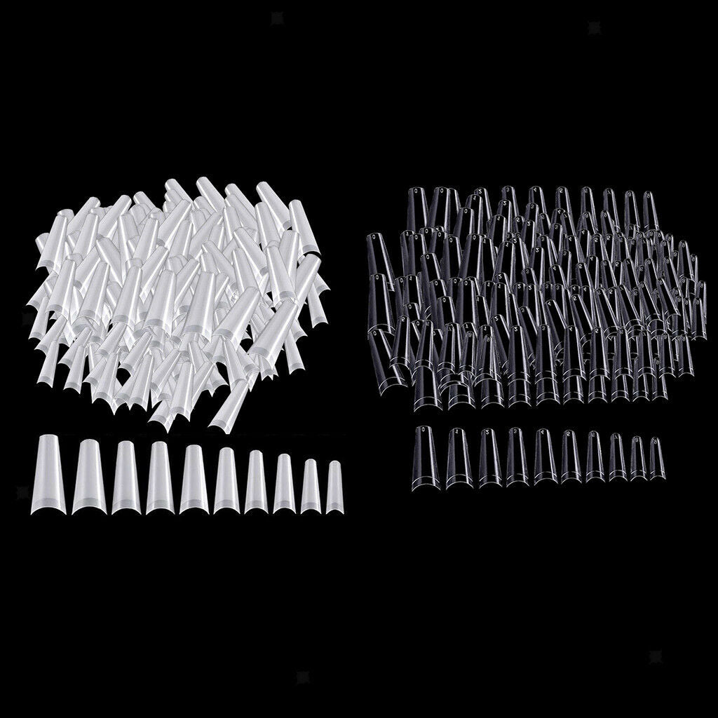 1000Pcs False Nails Half Cover Press on Nail Tips Manicure Decor 10 Sizes