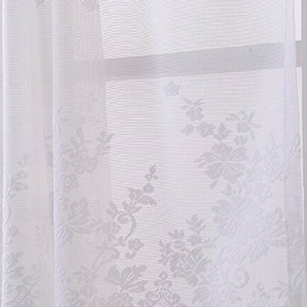 2pcs/set Short Embroidered Lace Voiles Kitchen Window Valances 51x16inch
