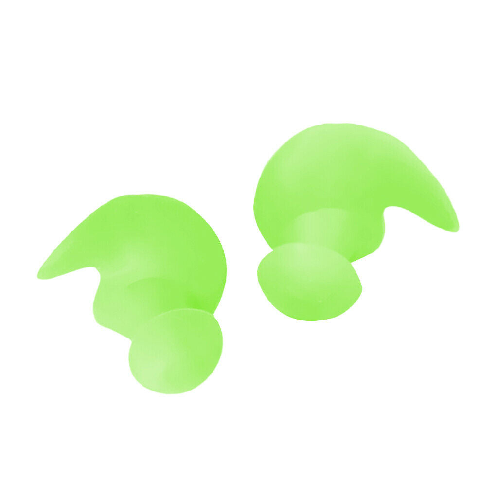 2X Swimming Ear Plug Diving Earplug Shower Noise Cancelling with Case Green
