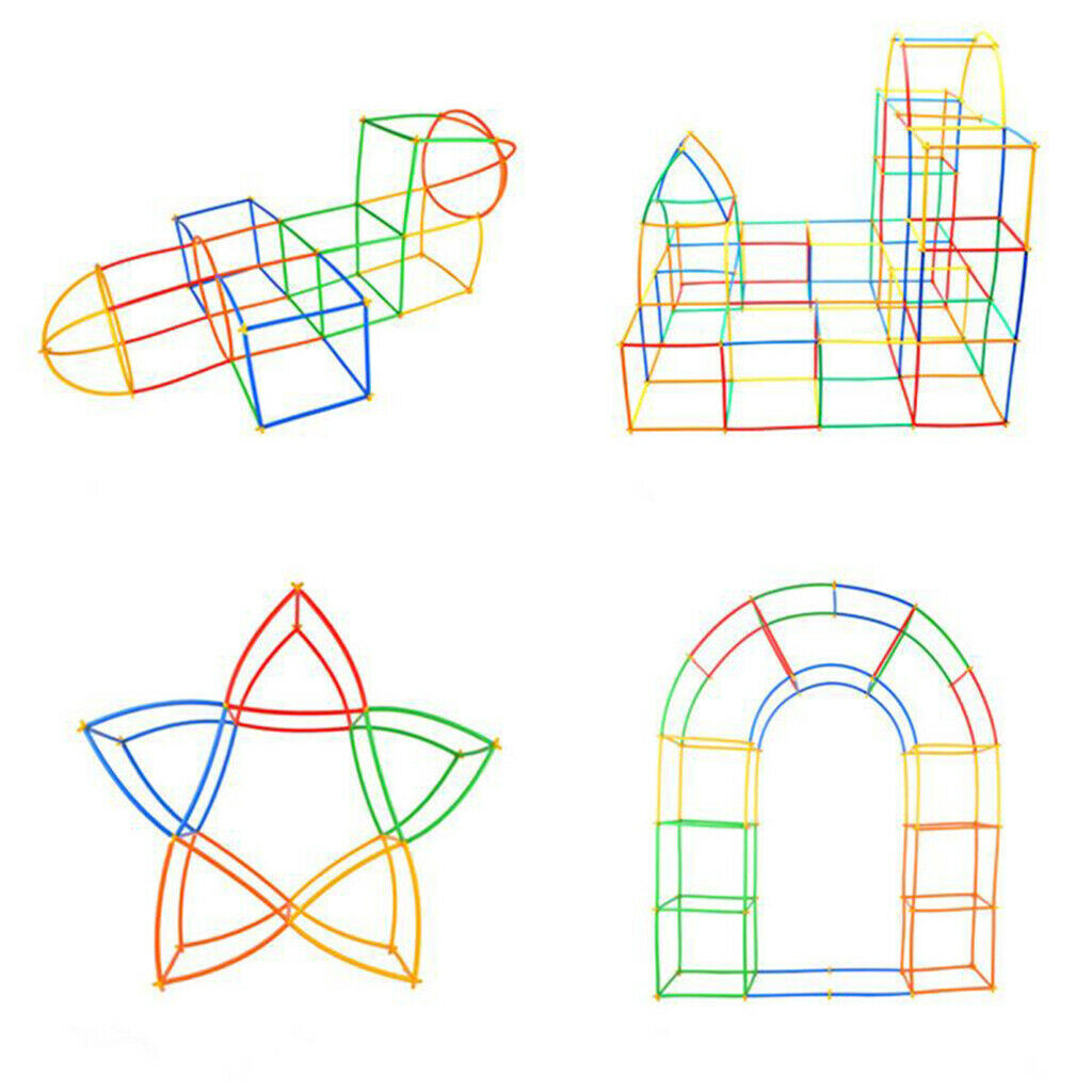 Interlocking Toys Educational Straw Fort Building Blocks Game Kids Gift