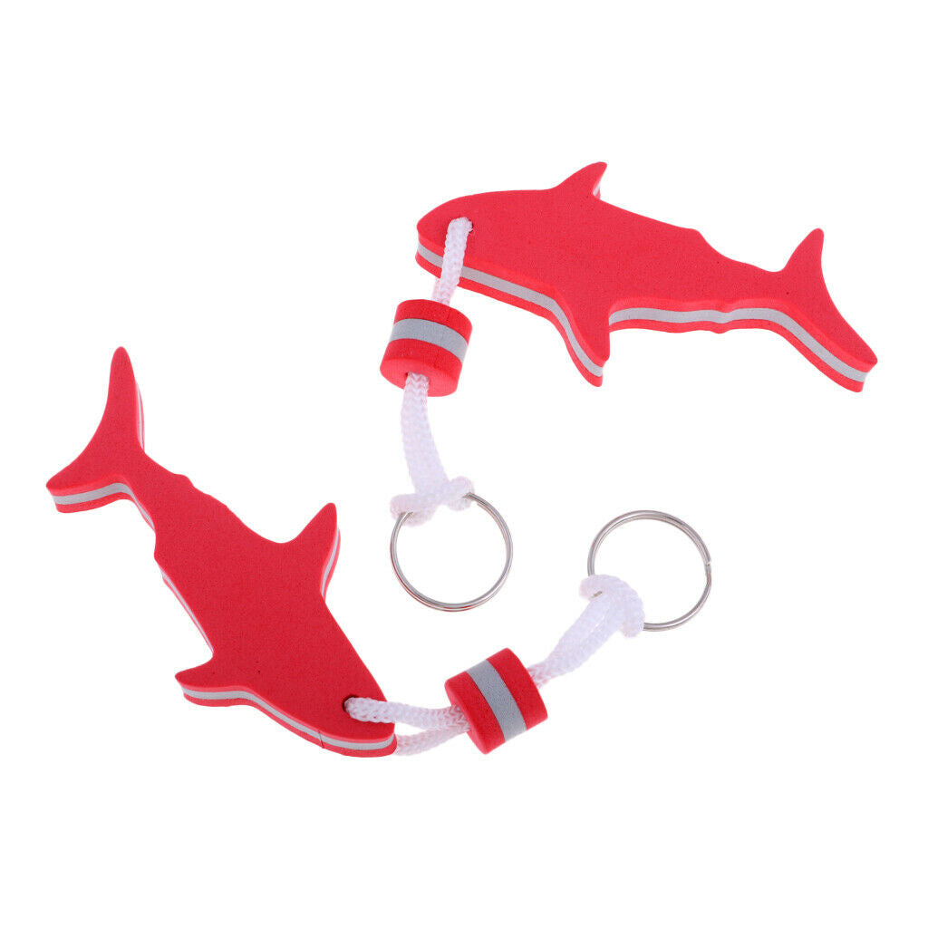 Pack 4 Shark Floating Keychain Keyring Water Buoyant Key Holder for Beach Swim
