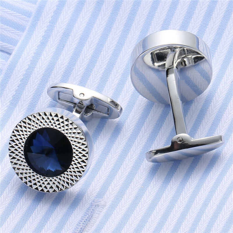 For Men Wedding 2 Pcs Jewelry Party Shirt CufflinksCopper Rhinestone Cuff Link