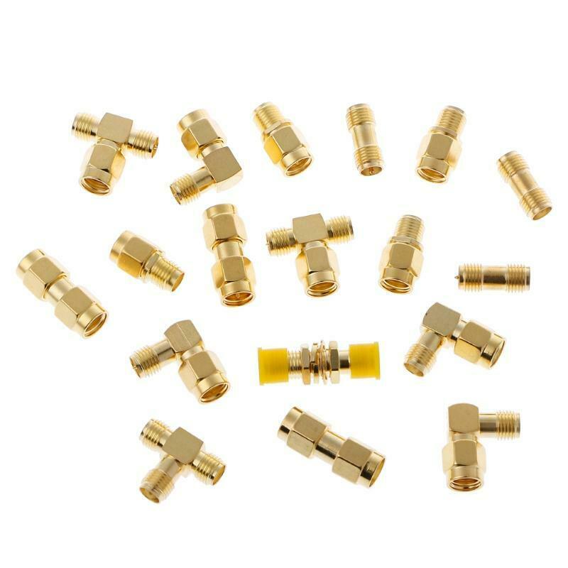 18 Pcs/Set Connector Kits Male Female SMA Plug Antenna Converter Coaxial Adapter