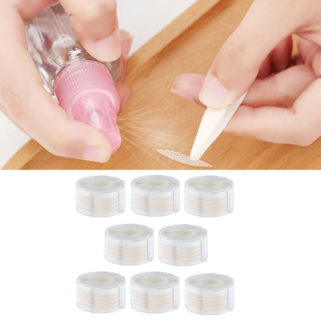 8 Reels Double Sided Eyelid Tapes - 1760 pairs Adhesive Invisible Fiber Double