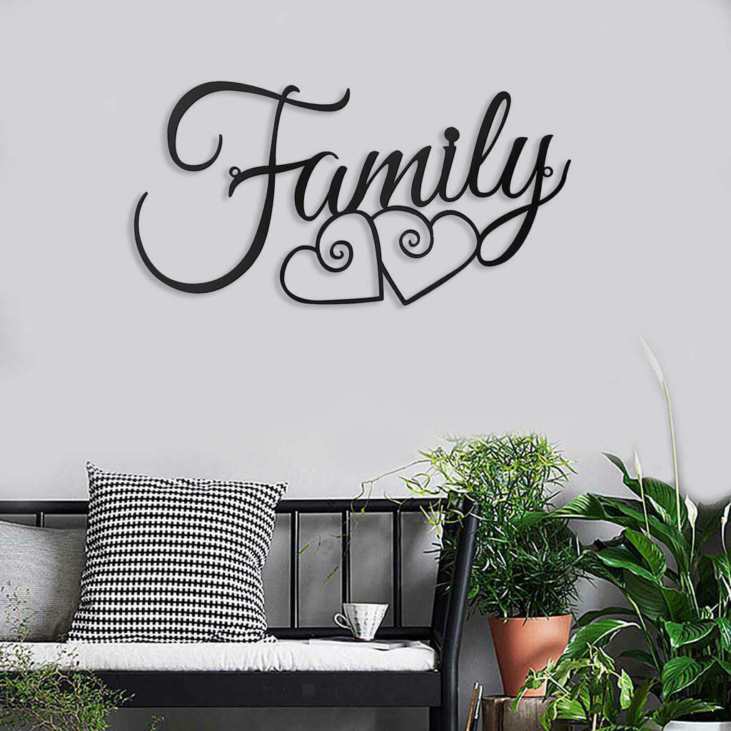 Family Wall Sign Family Wall Decor Sign Black Family Word Wall Art Family Wall