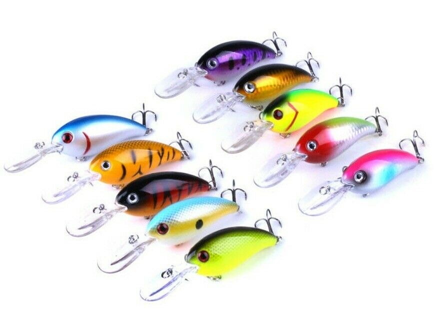Mixed 10 Colors 10CM/14G Sea Fishing Lures Bass Baits Wobber Minnow Crank Baitss