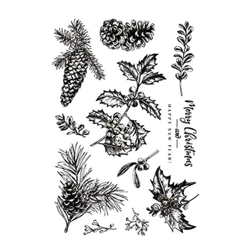 Christmas Pine Cones Silicone Clear Seal Stamp DIY Scrapbooking Embossing Photo