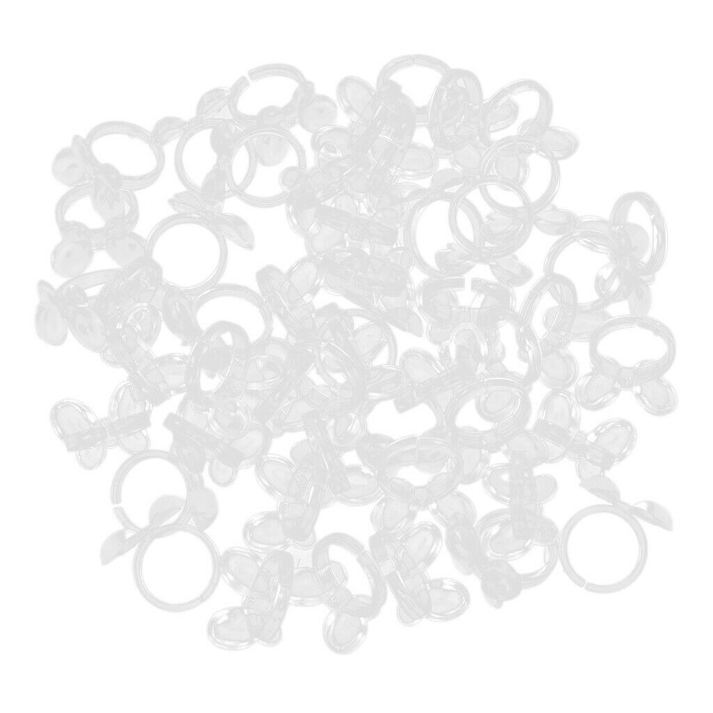 300 Pieces Clear Butterfly UV Gel Display Nail Art Ring Polish Color Chart