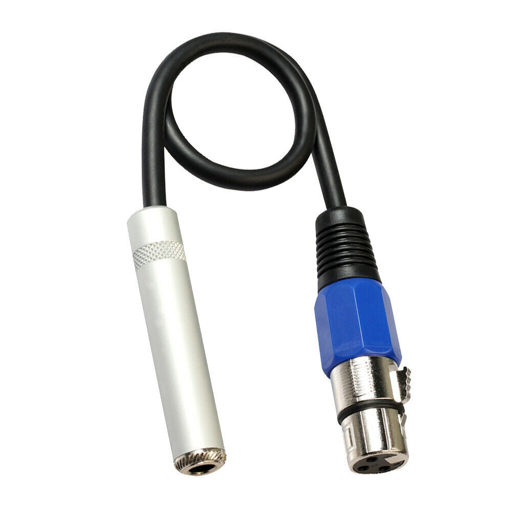 Balanced 3-Pin XLR Female to 6.35mm Female   Stereo Audio Cable, Mic Adapter