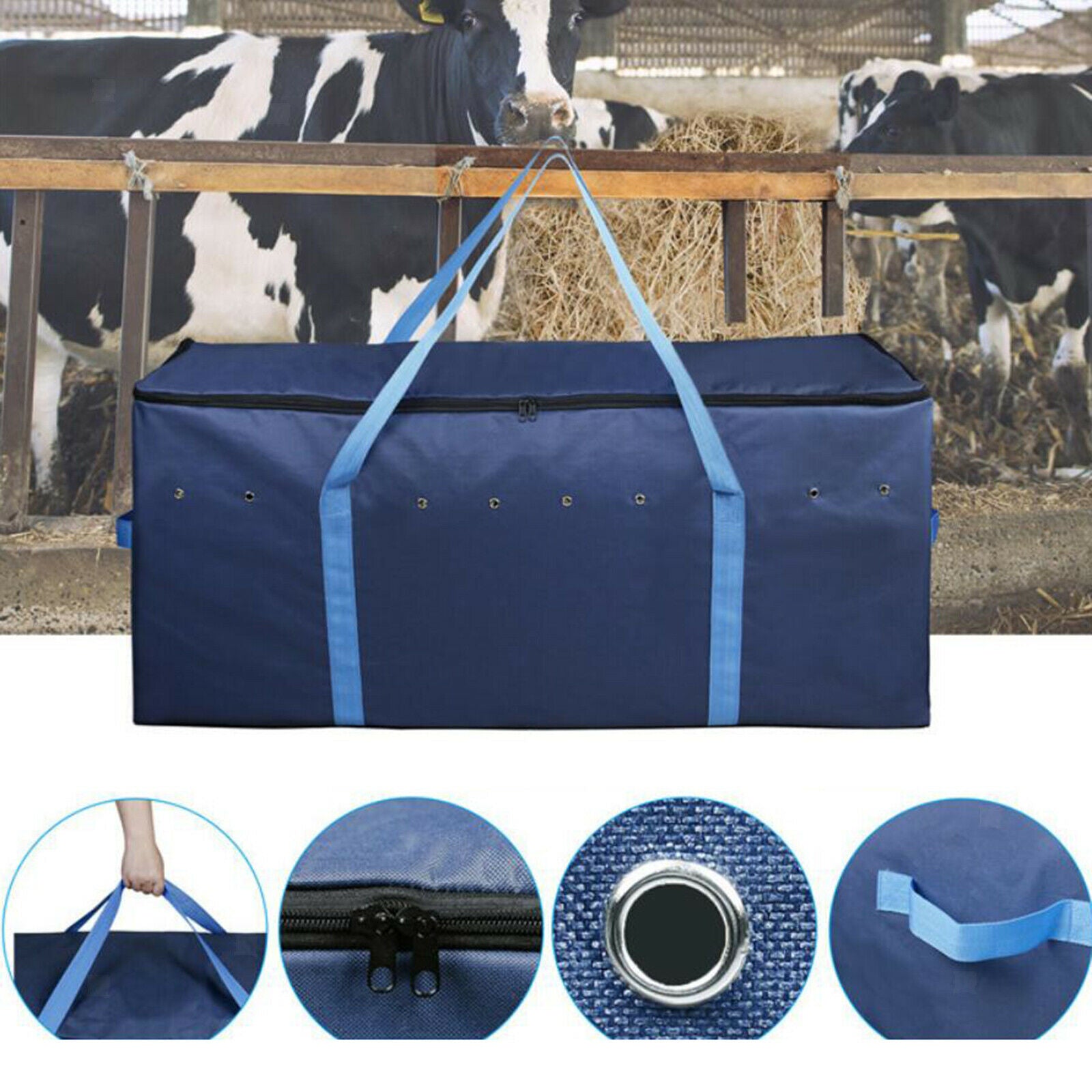 Folding Hay Bale Carrying Bag Livestock Horse with Zipper Tote Oxford Cloth