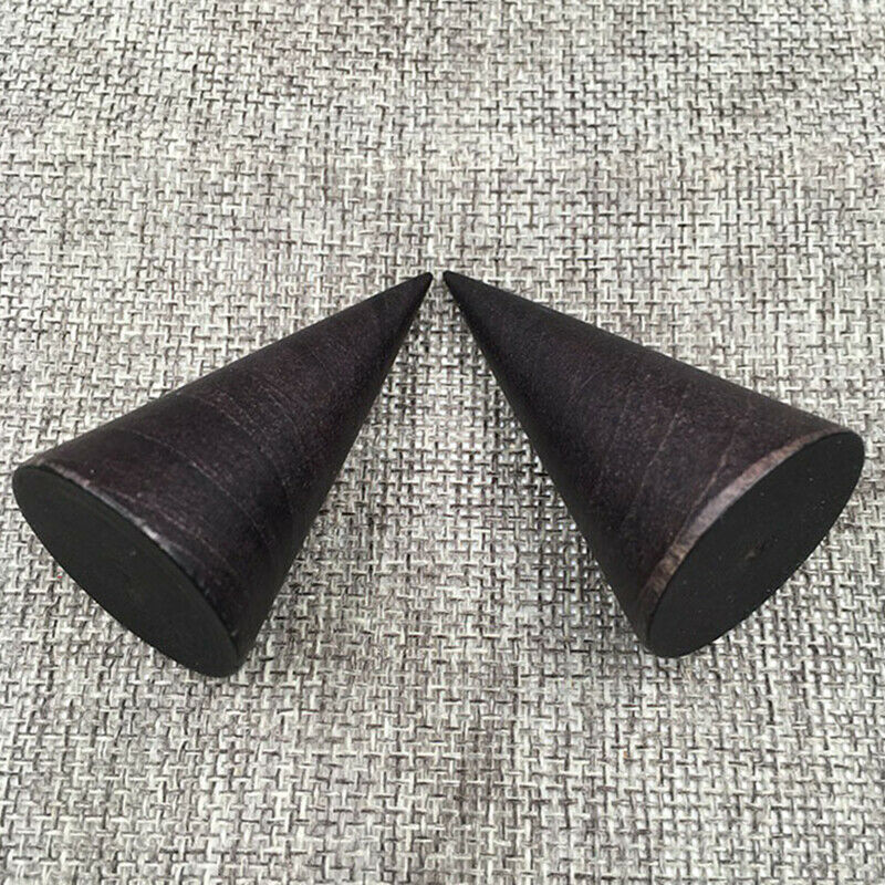 2PCS Natural Wooden Ring Holder Jewelry Display Cone Shaped Organizer Sta.l8