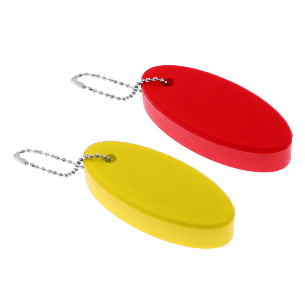 2x Oval Foam Lightweight Floating Keychain for Water Sports