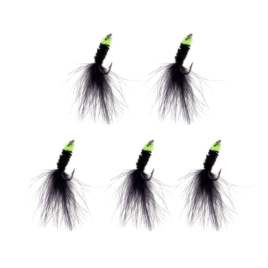 10pcs Dry Fly Fishing Lures Suck Eggs Lixivian Woolly Buggers Streamer