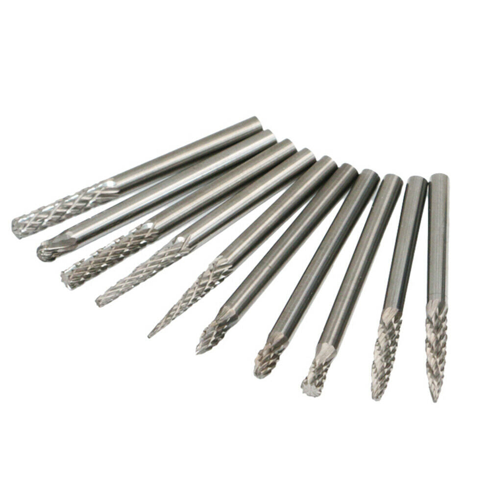 20Pcs Tungsten Carbide Rotary Burr SET 1/8" Shank Milling Cutter Drill Bit