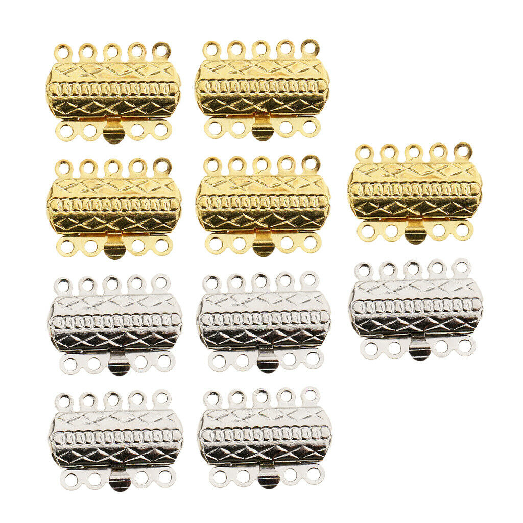 10 SET 5 STRAND CLASPS MULTI STRAND CLASP BEADING BRACELET NECKALCE JEWELRY