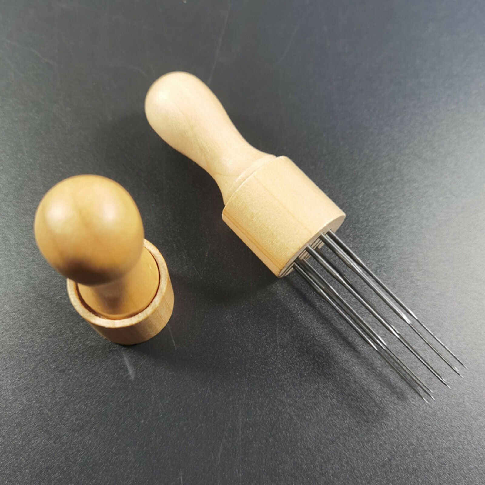 Needle Felting Wool Handle with 8 Needles Wool Tool Applique DIY Craft Kit