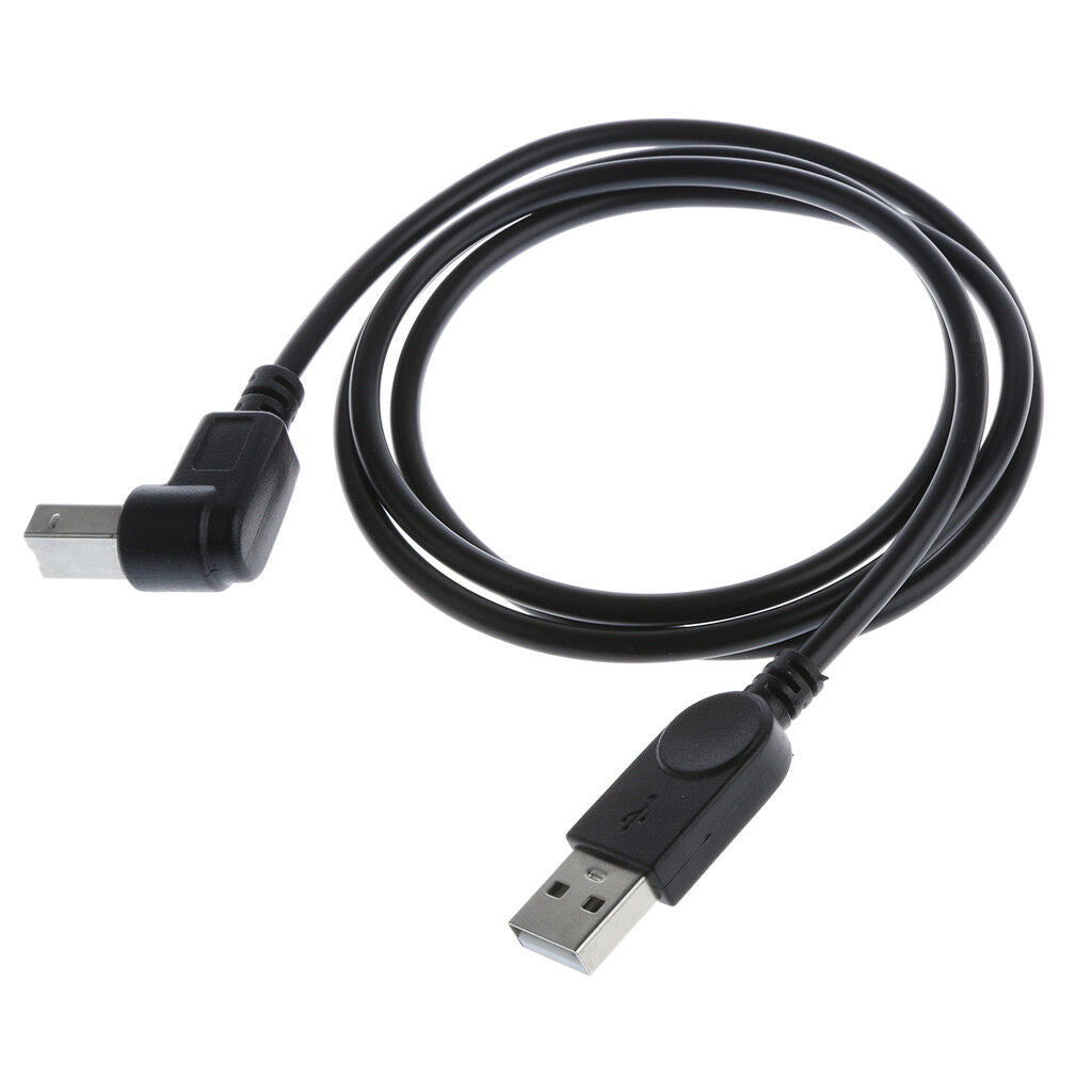USB2.0 Male to Type B 90° Angle Extension Adapter Cables Bend upwards