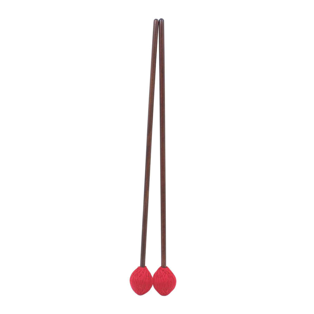 1 Pair Marimba Xylophone Mallets Sticks Red Hammer Head 42.5cm for Kids Adults