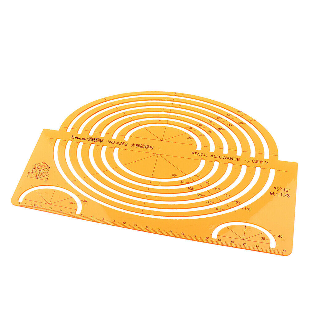 Large Isometric Ellipses Template Projection Drafting Design Stencil Rulers