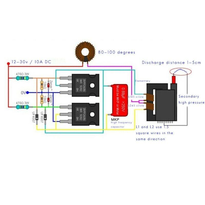 DC 12-30V ZVS Drive Board Module Coil Flyback Driver /SGTC/Marx Generator 15A O9
