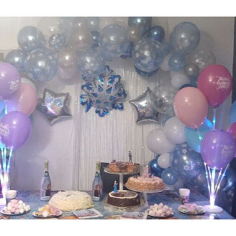 132pcs Snowflake Balloon Garland Arch kit Birthday Party Ice Snow Queen Balloon