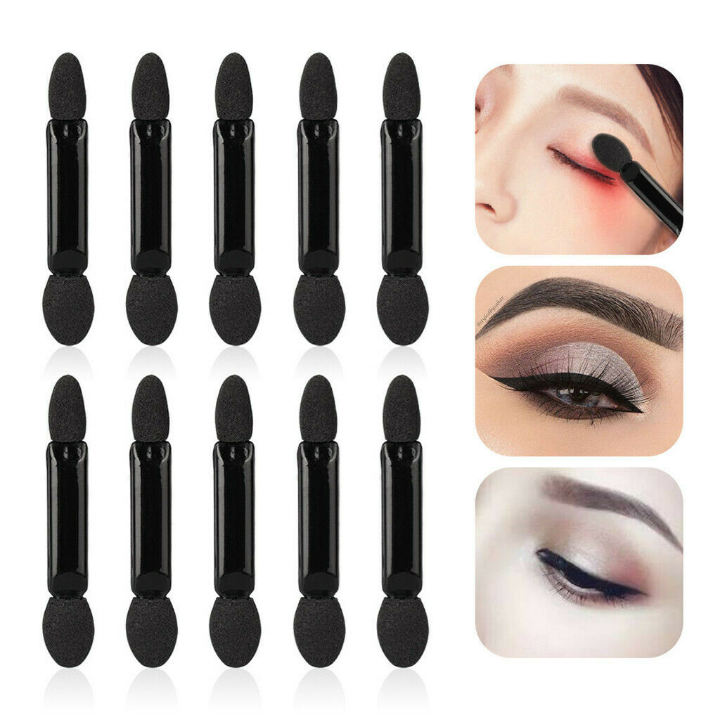 10x Black Eye Shadow Brushes Sponge Cosmetic Applicator for Women Daily Beauty