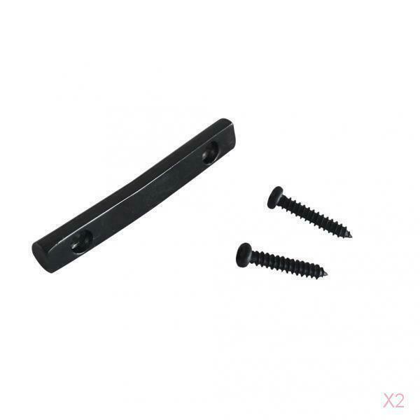 2x Black String Retainer Bar For  Guitar Parts Chrome Round Tension
