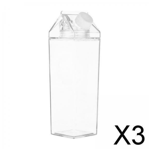 3X Milk Carton Water Bottle Portable Juice Bottle For Travel Camping Coffee