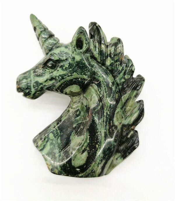 60x40x15mm Kambaba Nebula Jasper Carved Unicorn Decoration Statue Decor HH7540