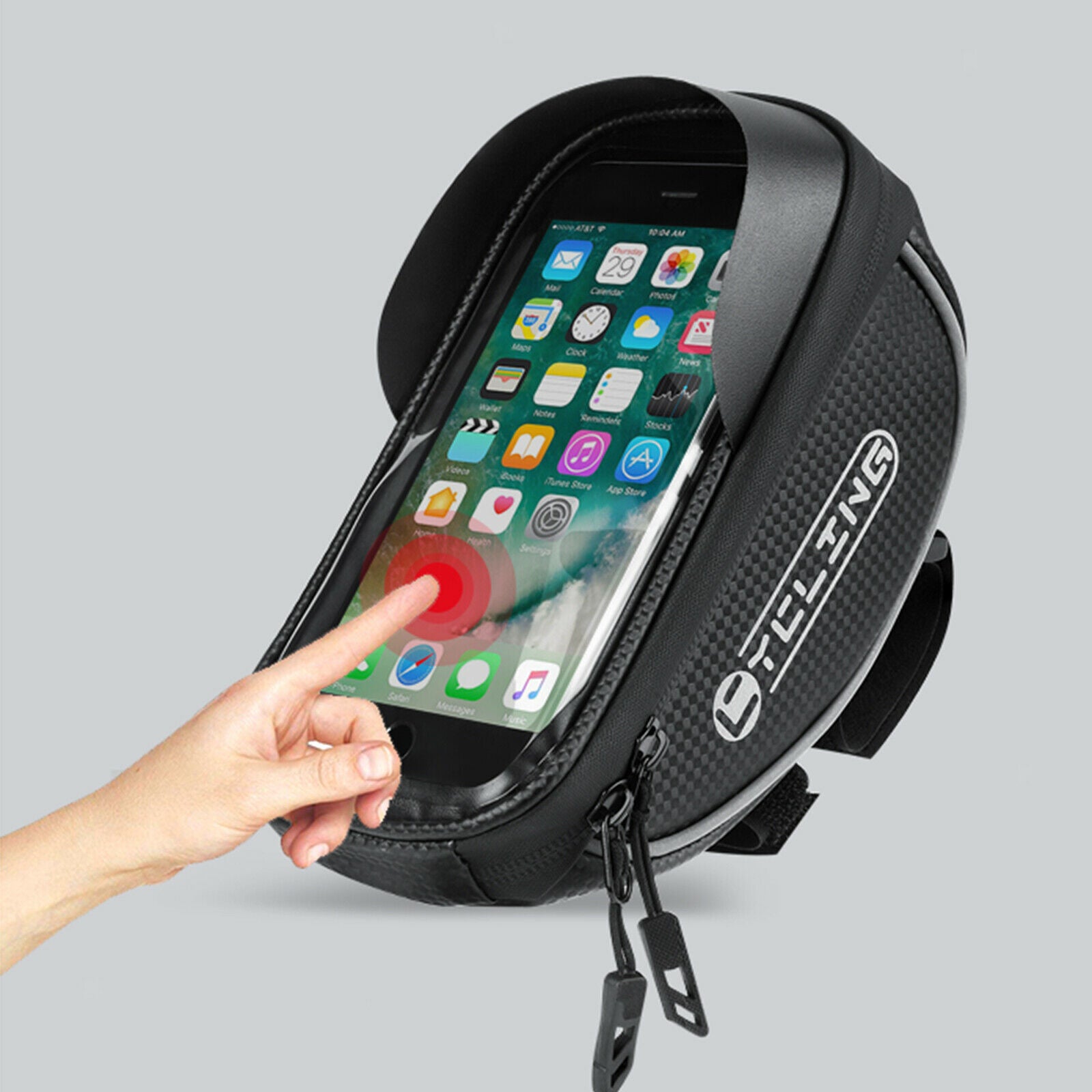 Adjustable Bicycle Phone Bag Mountain Road Handlebar with Reflective Tape