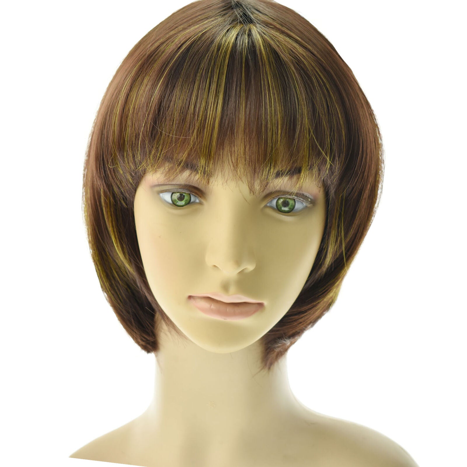Short Straight Bob Full Wig Heat Resistant Hair Wigs Hair Ombre Wigs
