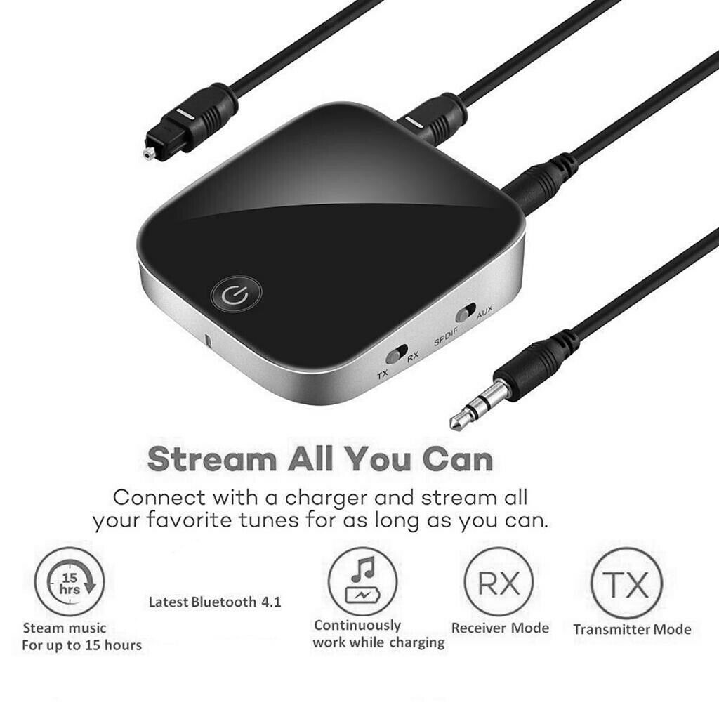 Transmitter Receiver 3.5mm AUX Wireless Audio Adapter for TV Car
