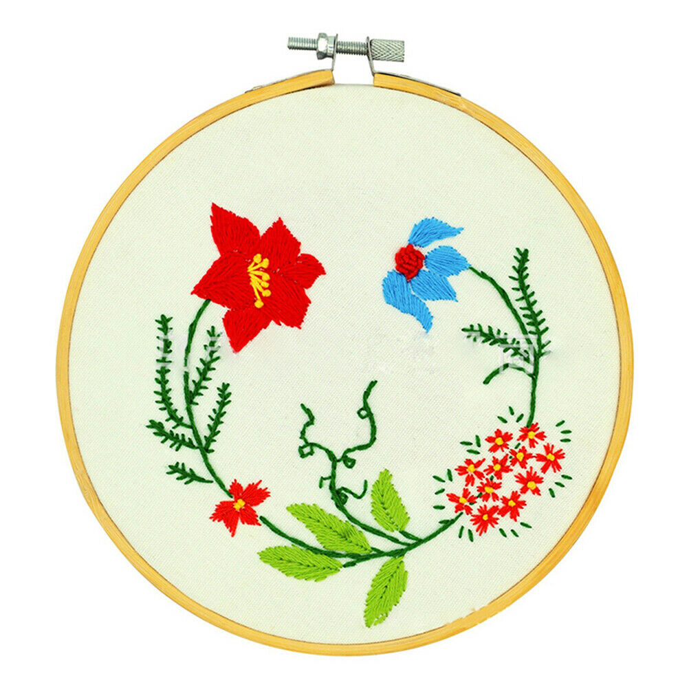 10cm Bamboo Frame Embroidery Hoop Ring DIY Cross Stitch Machine Loop Sewin.l8