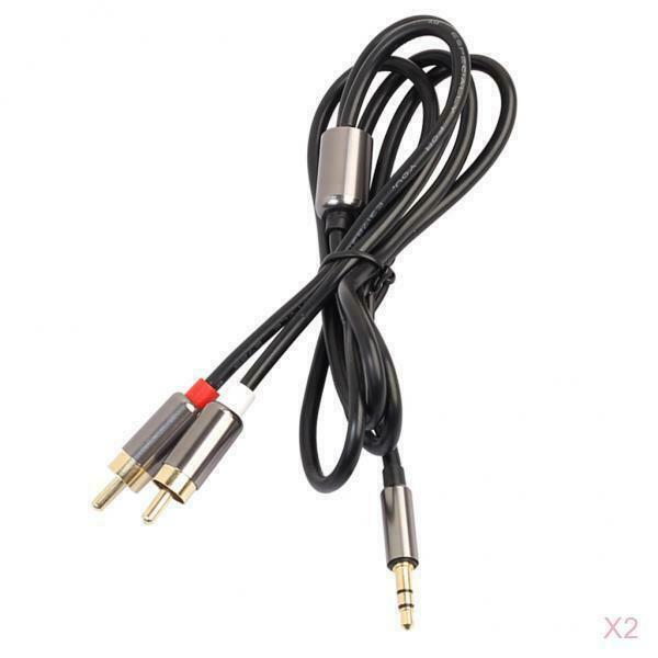 2Pack 3.5mm Aux to 2RCA Y Splitter Stereo Audio Cable Male Type OFC Conductor