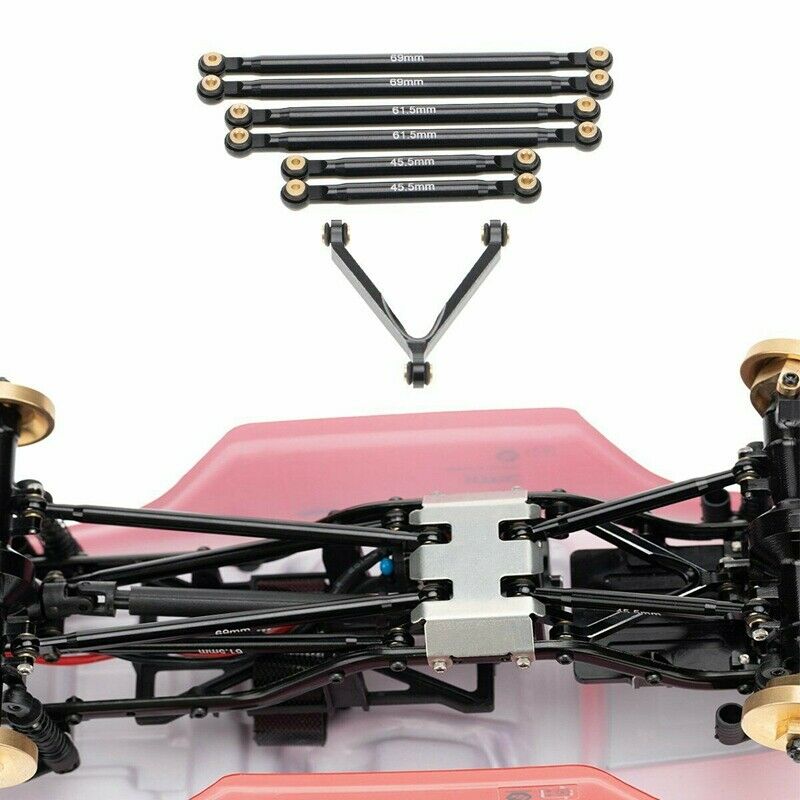 Aluminum Alloy Suspension Link Rod Linkage Set for 1/24 Axial SCX24 90081 RC Car