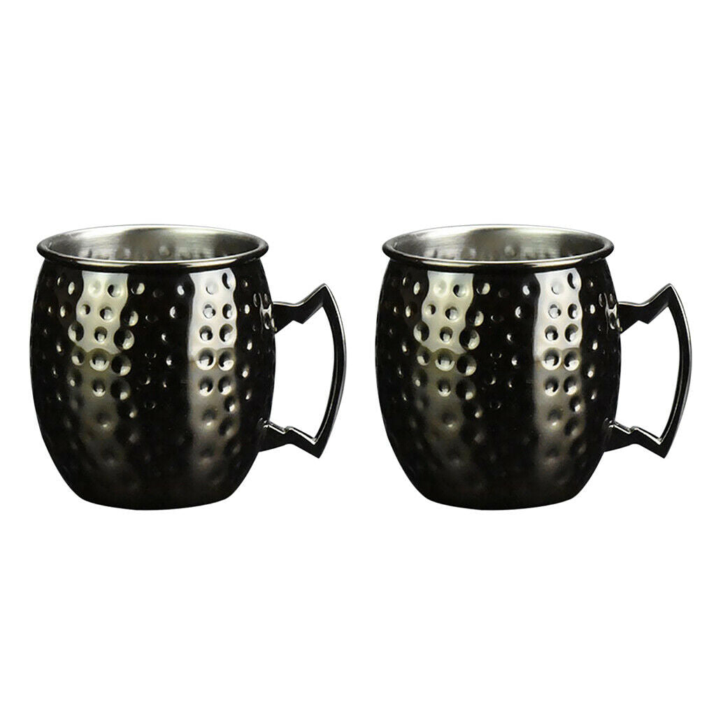 2 Pieces Moscow Mule Cup Hammered Copper Mugs Wine Vodka Drinking 18oz