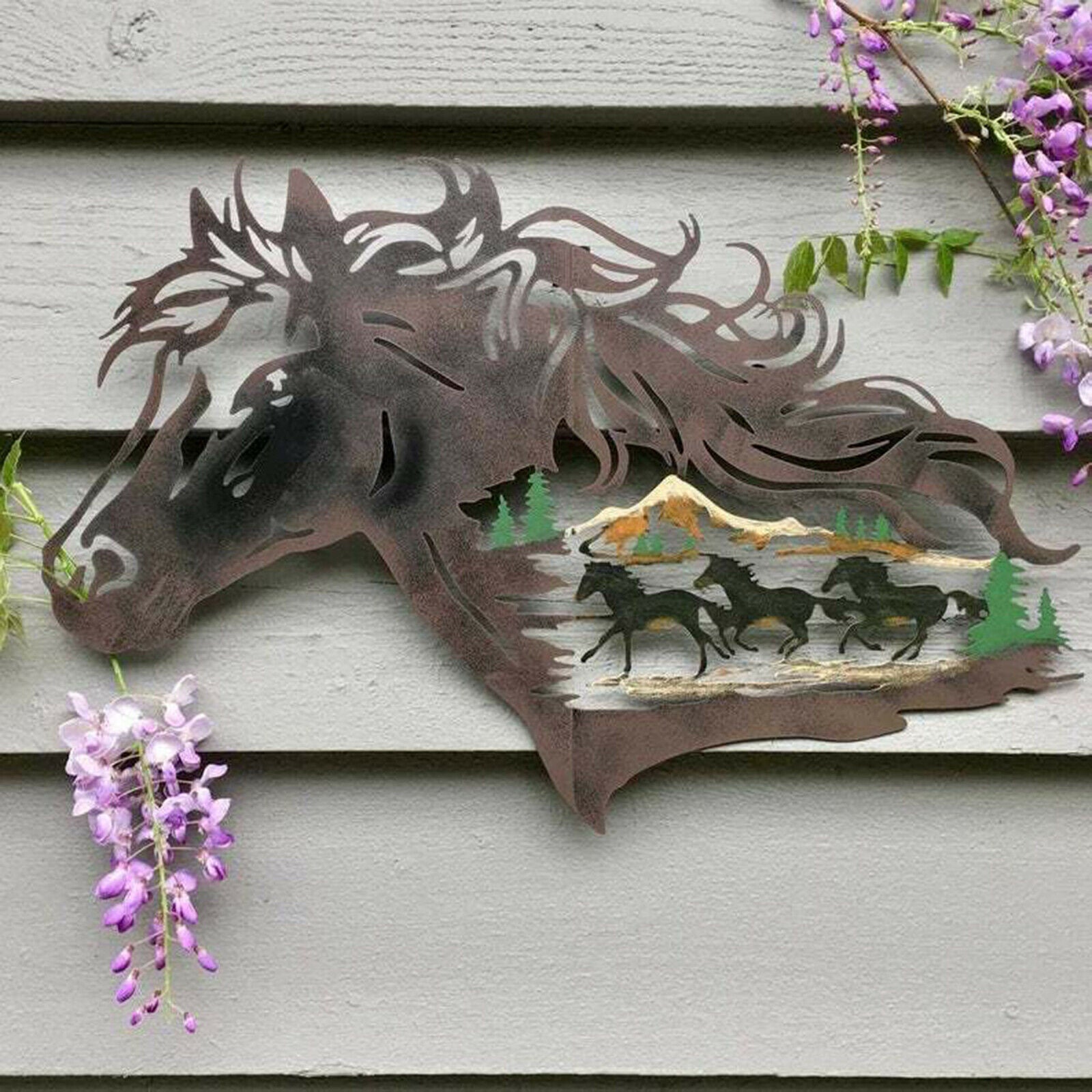 Metal Wall Art Silhouette Running Horse Hotel Sculpture Decoration Artwork