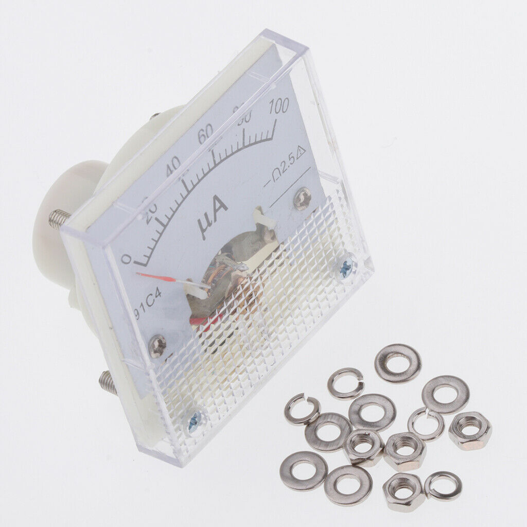 Square DC 0-100 uA Analog Current Panel Ammeter Gauge Durable High-quality