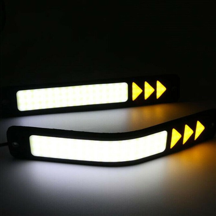 Car LED Daytime Running Light White DRL Driving Turn Signal Fog Lamp Amber
